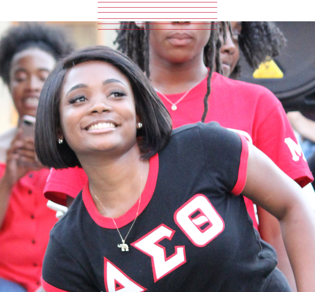Student dancing at Block Party
